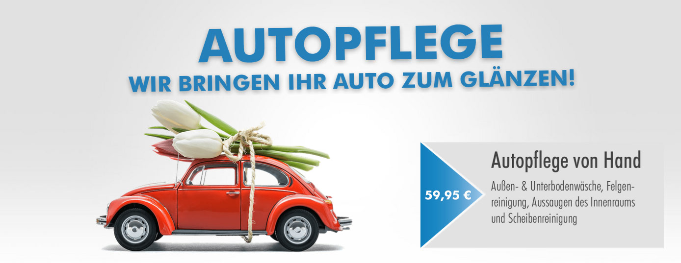 Werbegrafik für das Angebot Autopflege von Hand ab 59,95 Eur