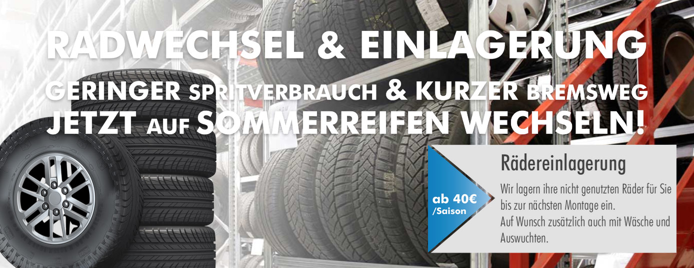 Radwechsel und Radeinlagerung zu einem Preis ab 40 Euro je Saison